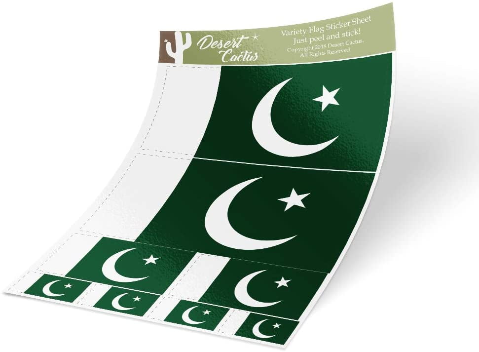 Pakistan Country Flag Sticker Decal Variety Size Pack 8 Total Pieces