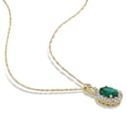 thumbnail image 3 of Everly Women's Created Emerald White Topaz and Diamond Accent Vintage Pendant with Chain, 3 of 9
