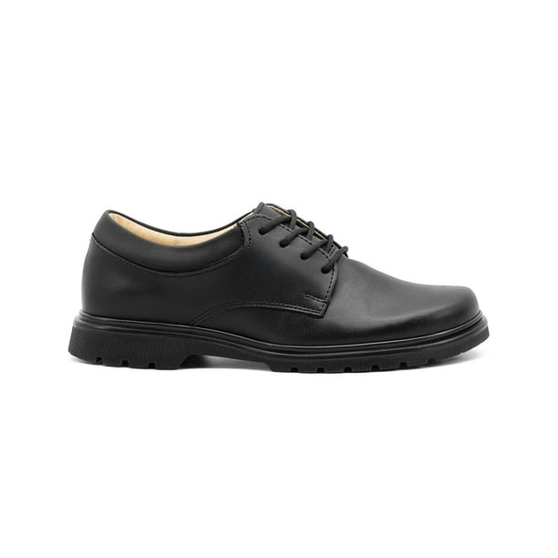 Zapato Escolar Yuyin Para Niño 100%Piel Antiderrapante Negro negro 22