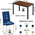 thumbnail image 5 of NORDICANA Modern Dining Table Set for 4, Solid Walnut Table Rectangular Home Kitchen Dining Table Faux Wood with 4 Black Velvet Upholstered Dining Table High Back with Gold Metal Legs, 5 of 8