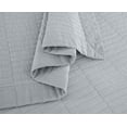 thumbnail image 6 of Chezmoi Collection Yuma 3-Piece 100% Cotton Quilt Set King Size, Light Gray, Modern Geometric Rectangle Stitched Quilt Washed Cotton Bedspread Set for All Season, 6 of 9