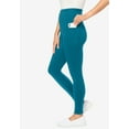 thumbnail image 3 of Woman Within Plus Size Tall Stretch-Cotton Knit Pull-On Pocket Leggings, 3 of 5