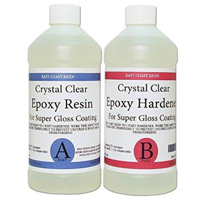 EPOXY RESIN CRYSTAL CLEAR 16 oz Kit. FOR SUPER GLOSS COATING AND TABLETOPS