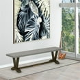 thumbnail image 2 of Pemberly Row V-Style 15x72" Wood Dining Bench in Jacobean/Cement Gray, 2 of 5