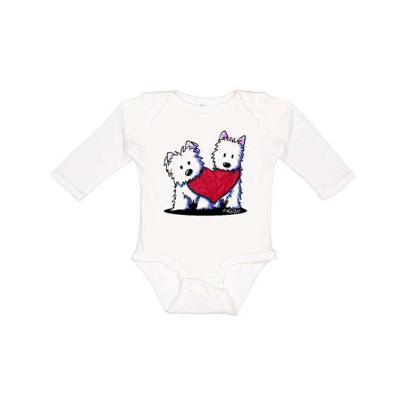 Inktastic Valentine Westie Duo Boys or Girls Long Sleeve Baby Bodysuit