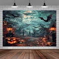 thumbnail image 3 of Halloween Backdrop, Scary Horror Fall Maple Leaves Pumpkin Shop Huge Spider Photography Background, Trick or Treat Autumn Halloween Decoration Party Photo Studio Props,10X8ft, 3 of 5