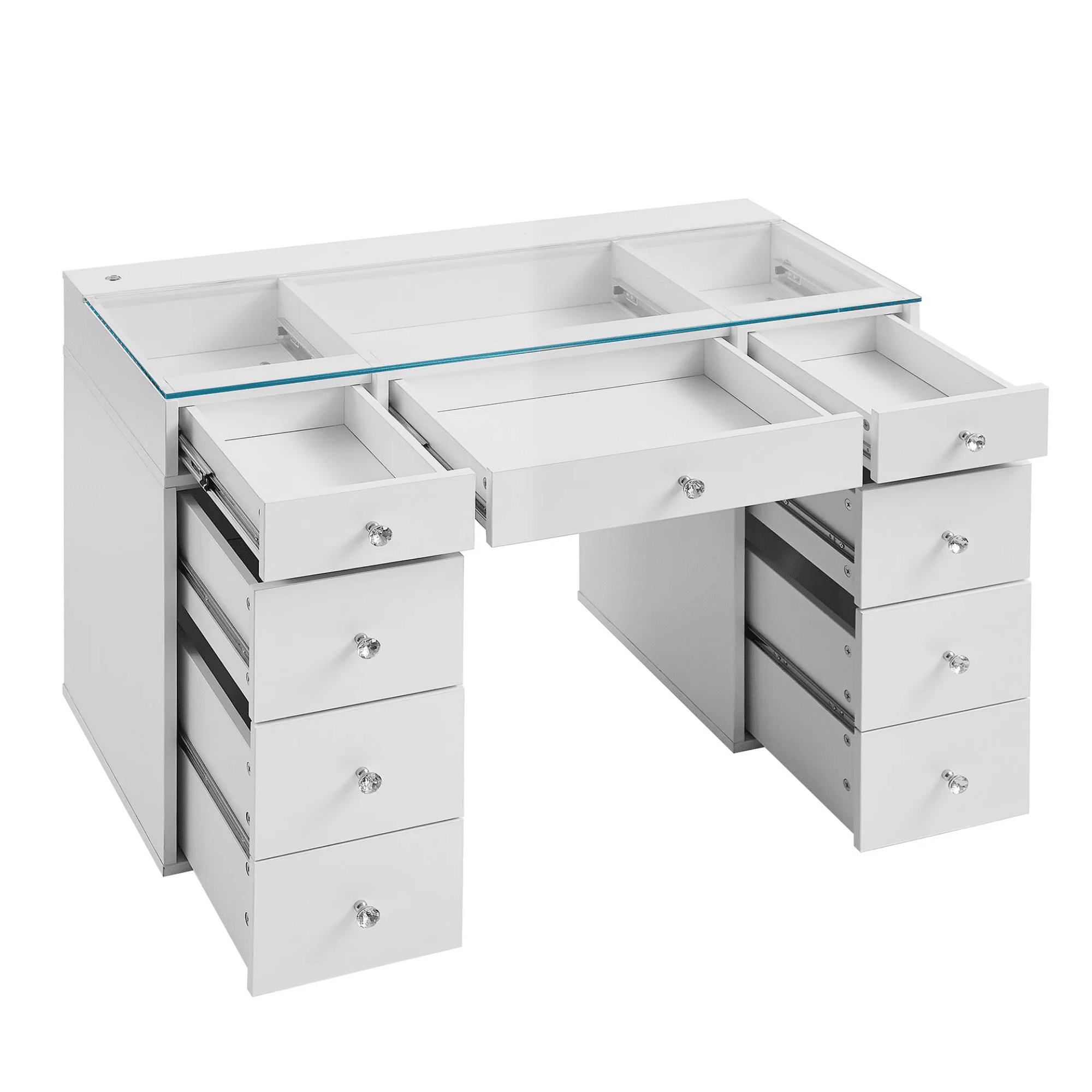 Impressions Vanity SlayStation Kids Vanity Table with Integrated LED Strip Light Tabletop (White)