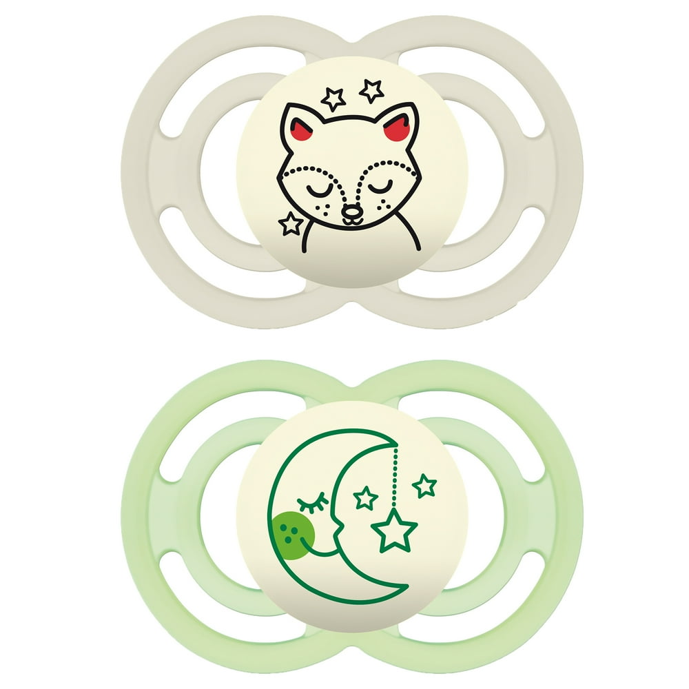 MAM Glow In The Dark Pacifiers, Baby Pacifier 6+ Months, Best Pacifier for Breastfed Babies