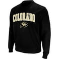 thumbnail image 2 of Men's Colosseum Black Colorado Buffaloes Arch & Logo Crew Neck Sweatshirt, 2 of 5