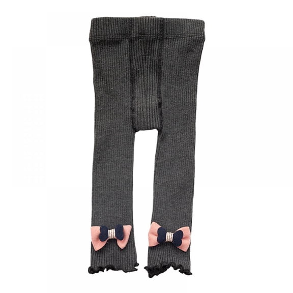 Autumn Winter Baby Girl Cotton Leggings Cute Bow Toddler Knitting Warm Thick Non-slip Leggings Girls Leggings