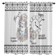 thumbnail image 2 of Tile Texture Flower Clock Coffee Cup Curtains Home Decor Living Room Kitchen Balcony Room Window Curtain Bedroom Decoration, 2 of 7