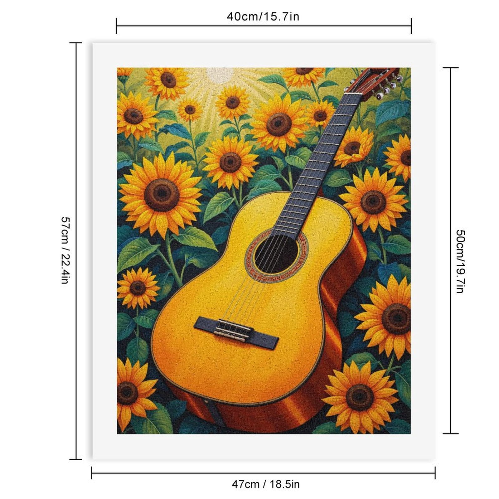 Paint By Numbers Kit for Adults Beginner - DIY Sunflower Acoustic Melody Art Canvas Painting Kits for Adults, Frameless Paint By Number for Adults for Home Wall Decor 16x20 Inch