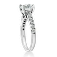 thumbnail image 3 of Pompeii 1 1/2 ct Diamond Solitaire With Accents Round Engagement Ring 14k White Gold, 3 of 5