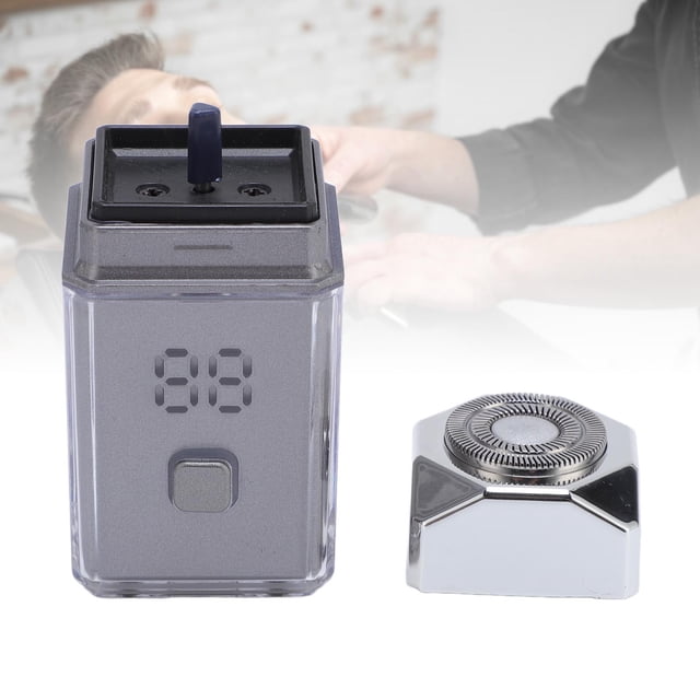 Mini Tondeuse à Barbe Électrique, Étanche, Écran Numérique, Format de Poche, pour Hommes, Voyage