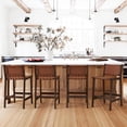 thumbnail image 5 of Dycanpo 24” Bar Stools Set of 2, Faux Leather Woven for Home Kitchen, Dark Brown, 5 of 7