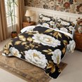thumbnail image 3 of Manfei Vintage Peony Bloom Twin Quilt Set 2 Pieces,Oriental Floral Twin Coverlet Set,1 Bedspread and 1 Pillowcase, 3 of 7