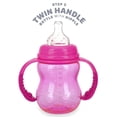 thumbnail image 3 of Nuby 3 Stage Tritan Wide Neck Grow with Me No-Spill Bottle to Cup, 8oz, 2 Count, Pink/Teal, 3 of 5