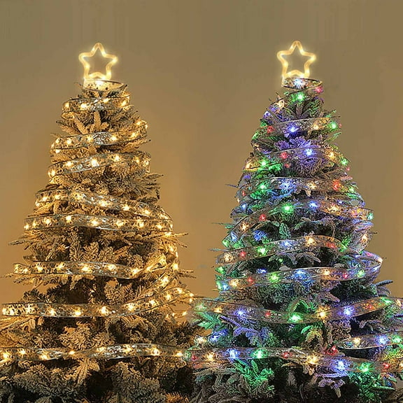 Viflosae Christmas Lights Outdoor LED Ribbon Christmas Lights 50LED Battery Powered Christmas String Lights For Christmas Tree Party Decoration Indoor Outdoor Hanging Decorati