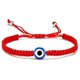 thumbnail image 4 of 6 pulseras de mal de ojo hechas a mano con cuerda trenzada a juego, pulseras ajustables con dijes, relación de éxito, joyería de la suerte, 4 of 5