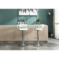 thumbnail image 3 of Bar Stools Of 2 In Cream, Base With Footrest, Adjustable Height, Velvet Seat, Swivel For Style Cream (2), Metal Base, Comfortable And Stylish Seating Various Venues, 3 of 7