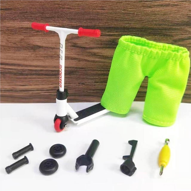 kurtrusly Mini Trottinette à Doigts en Alliage Ensemble Modèle Mini Trottinette à Doigts Jouet Interactif Activité Sensorielle Kit Planche à Roulettes Type2