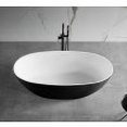 thumbnail image 4 of ALFI brand AB9975BM 59" Black & White Matte Oval Solid Surface Resin Soaking Bathtub, 4 of 12