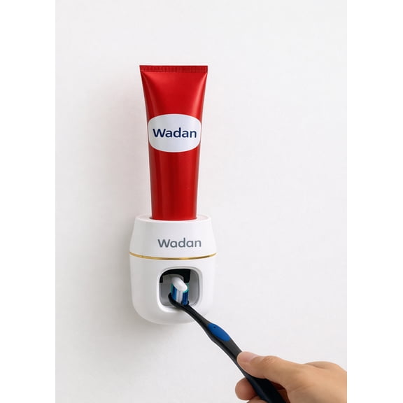 Wadan Wall-Mounted Toothbrush Holder with Toothpaste Dispenser (Toothpaste Squeezer) for Kids & Adults