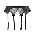 thumbnail image 1 of Zhuge Cinturón de Liguero Mujer, Lace Garter Belt Vintage con Tirantes Ajustables y Clip Metal, Sin calcetines y bragas,El estilo C,Talla M Negro, 1 of 2