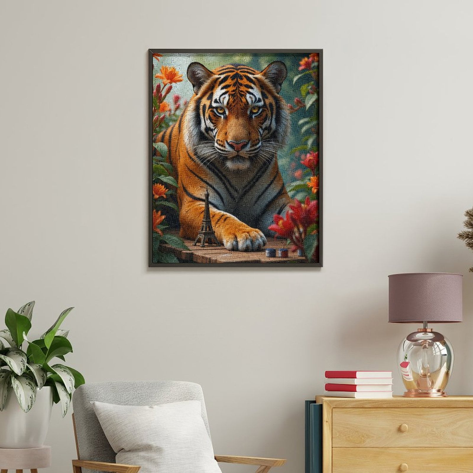 Paint By Numbers Kit for Adults Beginner - Tiger Paris Miniature Blossoms DIY Canvas Painting Kits for Adults, Frameless Paint By Number for Adults for Home Wall Decor 16x20 Inch