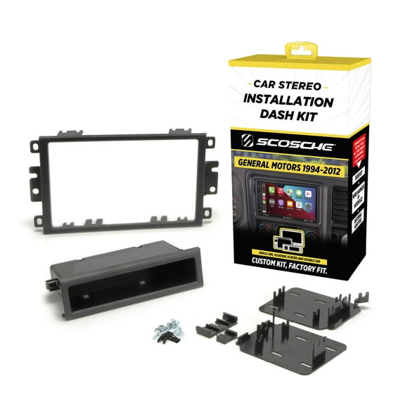 Scosche GMT2049AB Double DIN or Single DIN w/ Pocket Install Dash Kit Compatible w/ Select 1994-12 GM