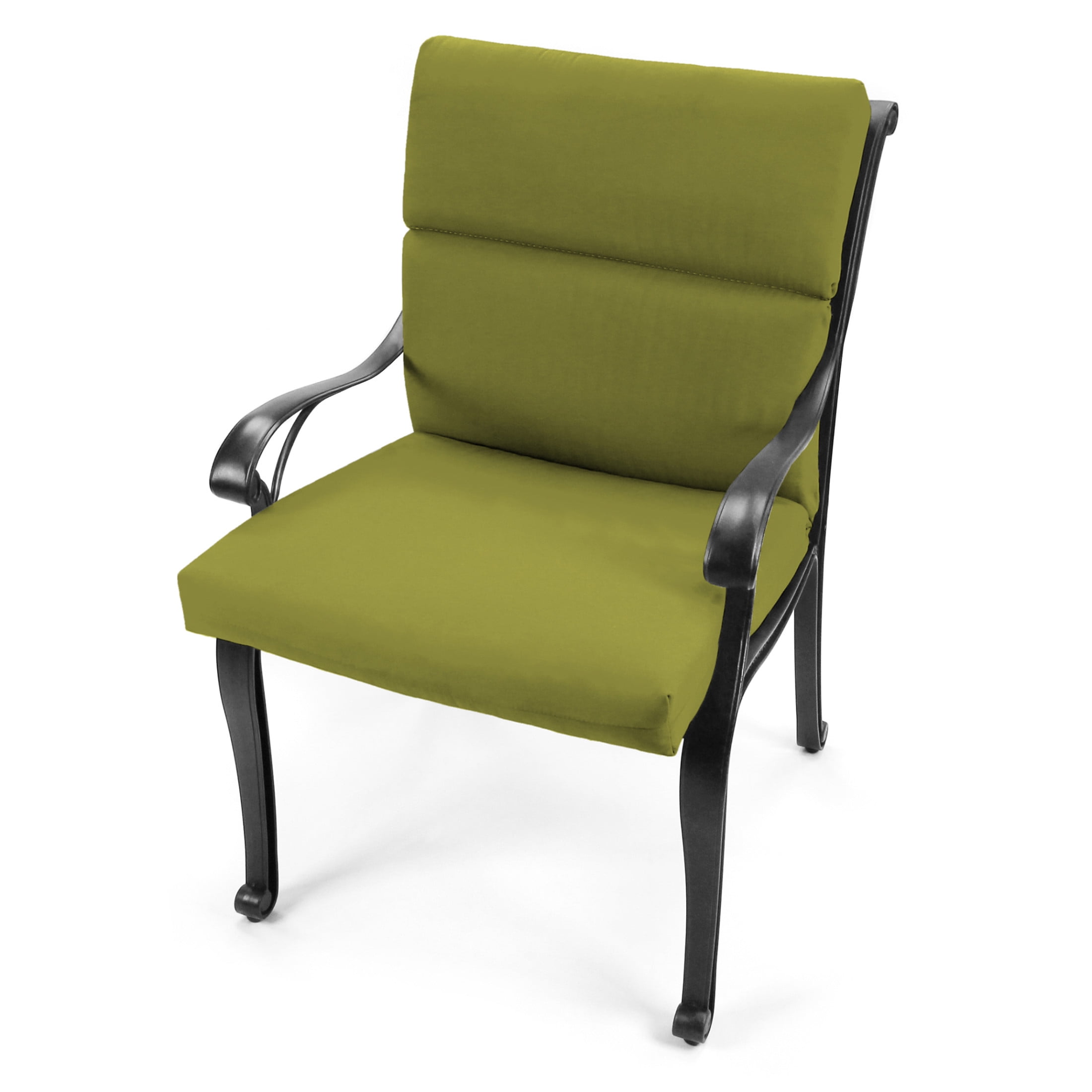 Jordan Manufacturing 44" x 22" Veranda Kiwi Green Solid Rectangular Outdoor Chair Cushion with Ties and Hanger Loop
