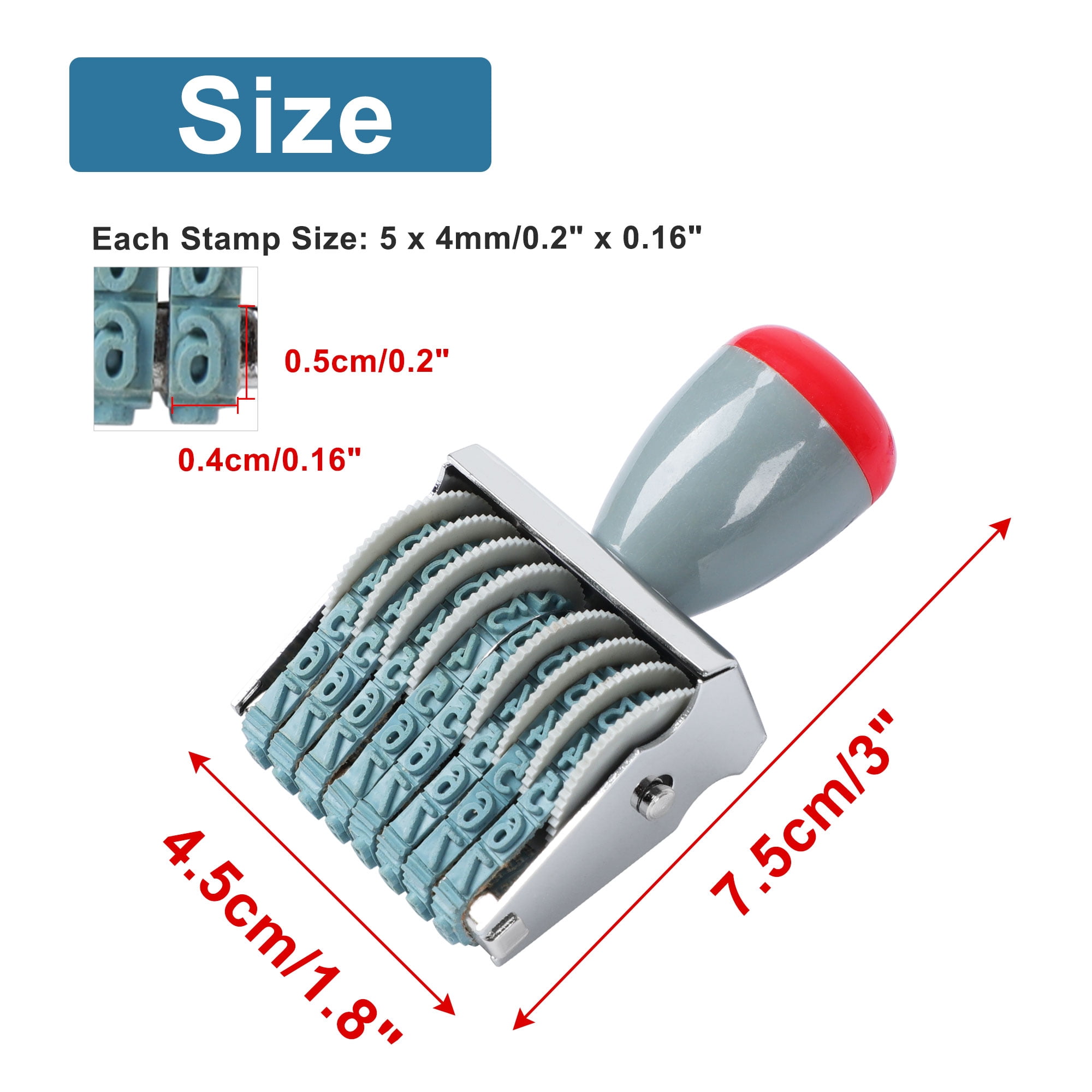 Unique Bargains 8 Digit Number Roller Stamps Changeable 0-9 Numbering Stamp