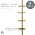 thumbnail image 2 of Bath Bliss 4 Shelf Tier Tension Corner Shower Organizer Caddy in White Gold, 2 of 8
