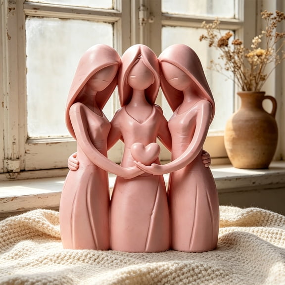 Sisters Friendship Statue, 3D Printed 3 Sisters Figurine for Living Room Office Dorm Apartment Home Decor Heartfelt Gift for Women