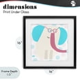 thumbnail image 4 of Stupell Industries Contemporary Electric Blue Elephant Black Framed Print Under Glass, 16 x 16, by Carla Daly, 4 of 8