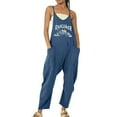 thumbnail image 1 of Cathalem Combinaison à Jambes Larges pour Femmes, Bleu, TTTG, 1 of 4