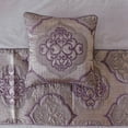 thumbnail image 3 of The HomeCentric King / Queen / Twin Purple Decorative CA King 86"x18" Bed Runner WITH Pillow Cover, Damask & Quilted Bed Scarf on Jacquard fabric - Embre Purple, 3 of 5