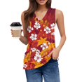 thumbnail image 3 of GIPQJK Tank Tops for Women V Neck Hawaiian Beach Vacation Sleeveless Shirts Casual Loose Fit Fashion Cute Clothes,Red 3XL, 3 of 4