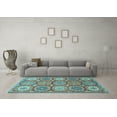 thumbnail image 3 of Ahgly Company Indoor Square Abstract Light Blue Modern Area Rugs, 7' Square, 3 of 4