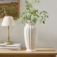 thumbnail image 3 of My Texas House 12" White Fluted Ceramic Vase, 3 of 5