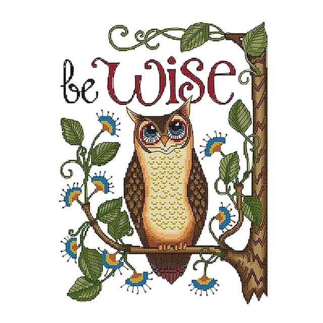 GUOOL Cartoon Owl Stamped Cross Stitch DIY Handmade Needlework for Beginners14CT