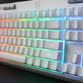 thumbnail image 3 of Redragon K512 Shiva RGB Backlit Membrane Gaming Keyboard with Multimedia Keys, Linear Mechanical-Feel Switch, 6 Extra On-Board Macro Keys, Dedicated Media Control, Detachable Wrist Rest, White, 3 of 9