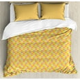 thumbnail image 1 of Fruit Queen Size Duvet Cover Set, Citrus Fruits Themed Squares Grid Lemon Lime Grapefruit Orange and Tangerine Pattern, Decorative 3 Piece Bedding Set with 2 Pillow Shams, Multicolor, by Ambesonne, 1 of 3