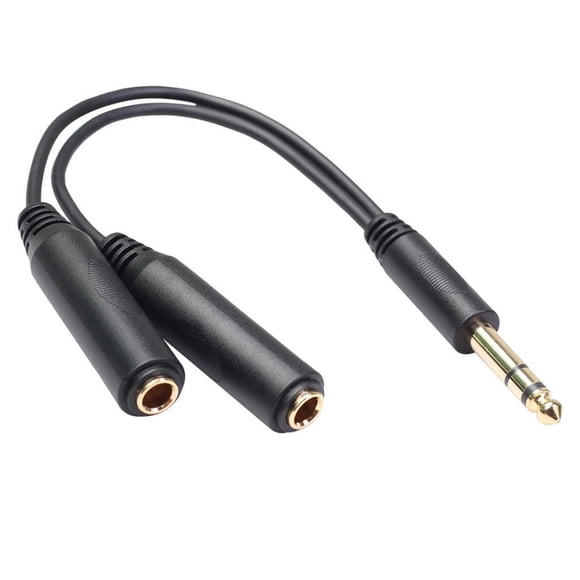 8 "6.35mm 1/4" Estéreo 1 a 2 1/4 " Y Splitter Cable Adaptador de sonido