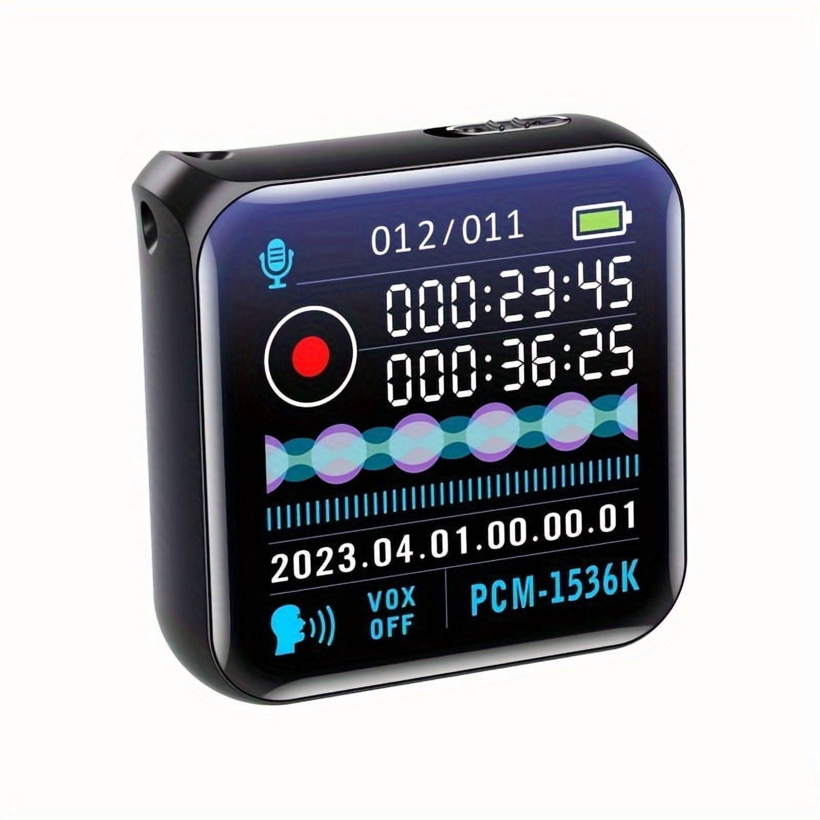 HD Voice Recorder with Noise Cancellation, 100H Playback, Large Display, Rechargeable Battery, 3.5mm Jack for Interviews, Meetings & Recording
