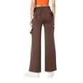thumbnail image 5 of Flare Yoga Pants for Women Cargo Style High Waisted Stretchy Casual Gym Lounge Pants Brown M, 5 of 5