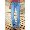 thumbnail image 1 of Women's Low Rise Ripped Baggy Jeans Loose Fit Wide Leg Retro Korean Style Polyester Pants, 1 of 10