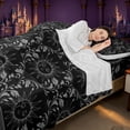 thumbnail image 4 of Homewish Boho Sun Moon Bed Sheets, Victorian Damask Aztec Full Size Sheets, Black Gray, 4-Piece, 1 Flat Sheet, 1 Fitted Sheet and 2 Pillowcases, 4 of 6