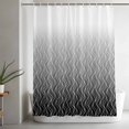 thumbnail image 4 of Gradient Grey Shower Curtain, Abstract Morocco Grey Curved Lines Waterproof Shower Curtain Set with 12 Hooks Lightweight Bath Curtains Fabric Bathroom Decor 72x78 Inches, 4 of 9