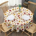thumbnail image 3 of Hello Fall Maple Leaves Round Table Cloth,Wrinkle Resistant Table Cover with Polyester,Waterproof Reusable Round Table Clothes for Weeding Birthday Tea Party Decorations (Round,60x60inch), 3 of 6